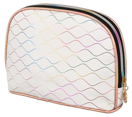 A white single-compartment travel cosmetic bag PTN KOS-L01-F White Peterson