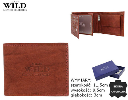 Portfel męski skórzany AW-N6-MAL R.Brown