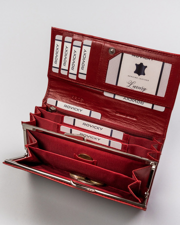 Women's leather wallet R-RD-35-GCL Red