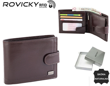 Leather men wallet RFID ROVIKY ROVICKY PC-103L-BAR