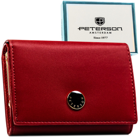 Portfel damski skóra naturalna+PU PTN PS445-HNL Red