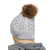 Women's Hat with Detachable Pom-Pom PETERSON PTN HAT-06 Grey