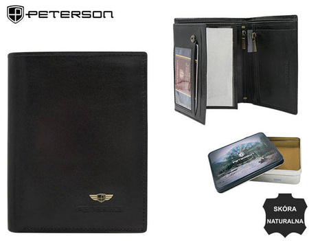 Men's leather wallet PTN N575-VT BLACK