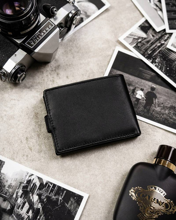 Męski zestaw prezentowy: skórzany portfel i breloczek do kluczy ROVICKY R-SET-M-N003L-SBH