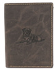 Portfel męski skórzany zdobiony grawerem psa RFID N4-CHM-DOG-1 Brown