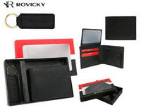 Leatherette wallet & key ring set ROVICKY R-SET-M-N003-PUA BLA