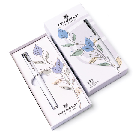 Długopis w pudełku Peterson PTN 222-GB White-Silver