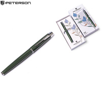 Długopis w pudełku Peterson PTN 222-GB Green-Silver