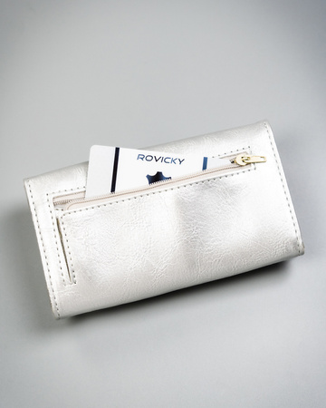 Portfel damski PU na blistrze F-PAL1C-BL Silver