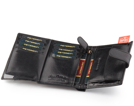 Portfel skórzany RFID PETERSON PTN 339Z 2-1-1 BLACK