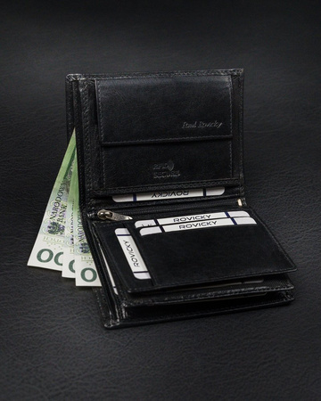 Portfel skórzany RFID ROVICKY RV-7870 Black