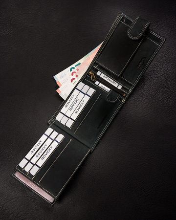 Portfel męski skórzany na blistrze N992L-CHM-BL Black