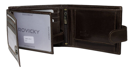 Portfel skórzany RFID ROVICKY N61L-RVT D.Brown