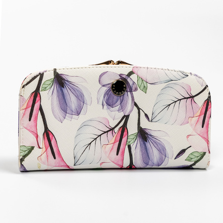 Portfel damski PU PTN 1841-F8 Beige Flower 01