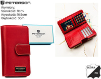 Portfel damski skóra naturalna+PU PTN PS116-HNL Red