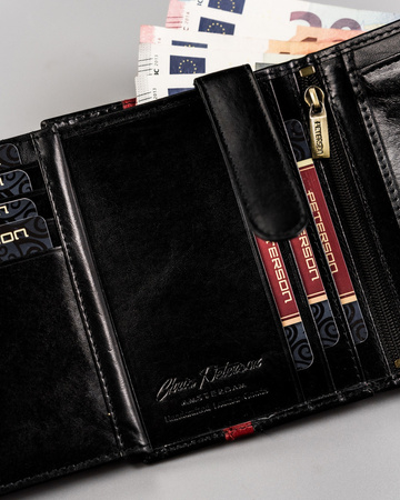 Men's leather wallet PTN N104-VTP BL-RED