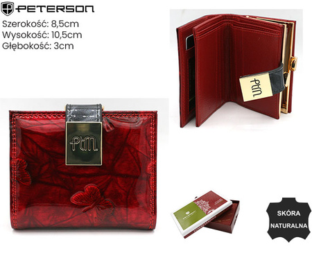 Portfel damski skórzany PTN 42329-NBF Red-Black