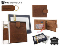 Leather wallet & key ring set PETERSON PTN SET-M-N994L