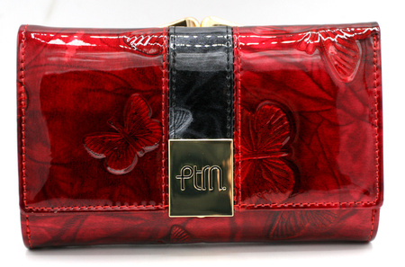 Portfel damski skórzany PTN 42108-NBF Red-Black