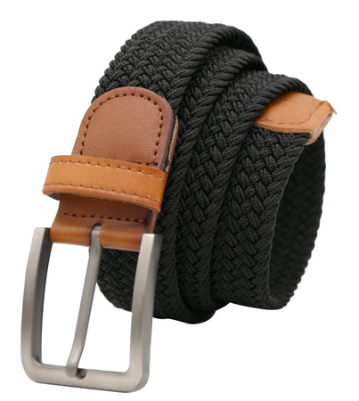 Pasek parciany z elementami skórzanymi PTN PAR-S-115 BL-CA