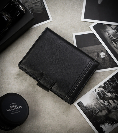 Men's PU+leather wallet M302BL-PU-6878 Black