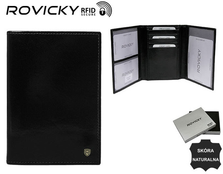 Skórzane etui na dokumenty RFID ROVICKY PAL50-RVT