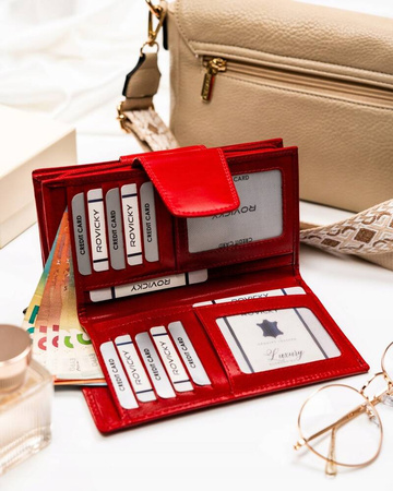 Portfel damski skórzany CPR-123-BAR Red