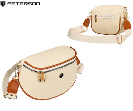 Saszetka-Nerka PU PTN MIS-07 Ecru-Brown