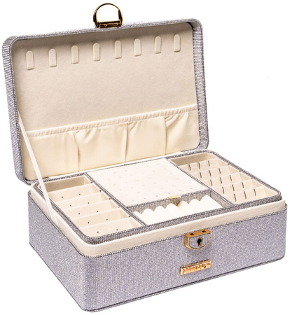 Szkatułka na biżuterię PTN SZK-08 Gray Silver