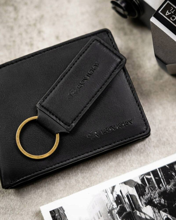 A two-piece gift set: Leatherette wallet & key ring set ROVICKY R-SET-M-N003-PUN