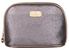 A glittering single-compartment travel cosmetic bag PTN KOS-L01-B Silver Peterson