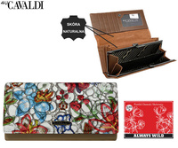 Portfel damski skórzany+ PU PN24-FL-BL MULTI