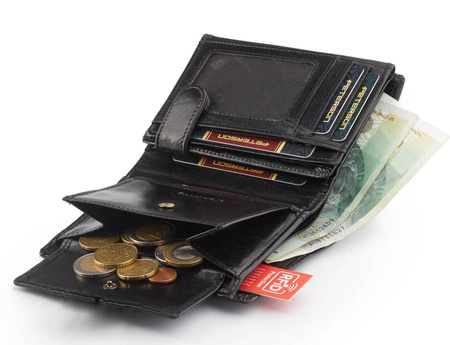 PETERSON PTN 348 2-1-1 BLACK RFID leather wallet