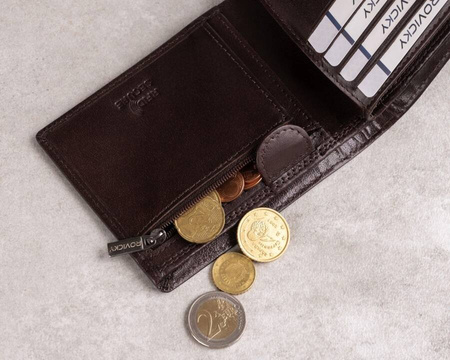 Portfel skórzany RFID PC-107-BAR Brown