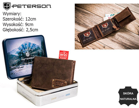 Portfel skórzany RFID PETERSON PTN PTN 304G