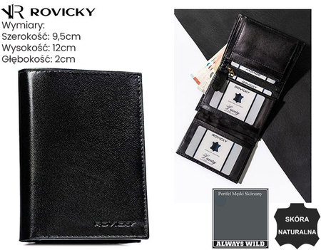 Portfel męski skórzany na blistrze 324-GA-BL Black