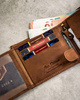 Leather wallet & key ring gift set PETERSON PTN SET-M-N994-CHM