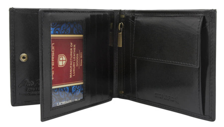 Men's leather wallet PTN N01-VTP BL-RED