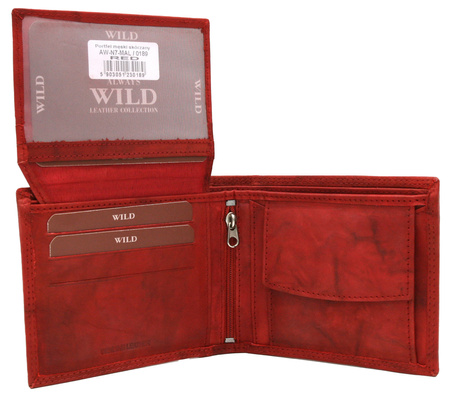 Portfel męski skórzany AW-N7-MAL Red