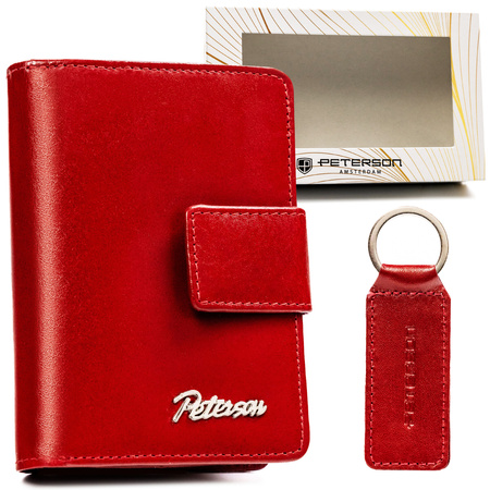 A two-piece gift set: wallet and keychain Peterson PTN SET-D-65-KCS RED