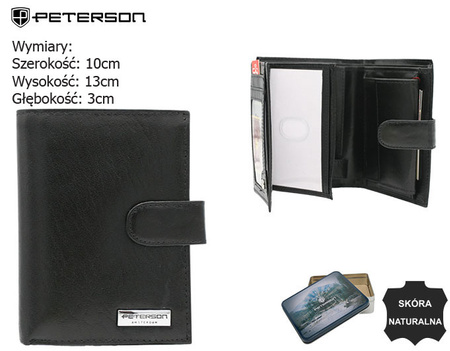 Portfel męski skórzany PTN 348Z-PR 2-1-1 Black