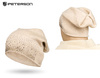 Czapka damska z domieszką wełny PTN HAT-01 Beige Peterson