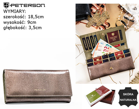 Portfel damski skórzany PTN 72401-PR Gray