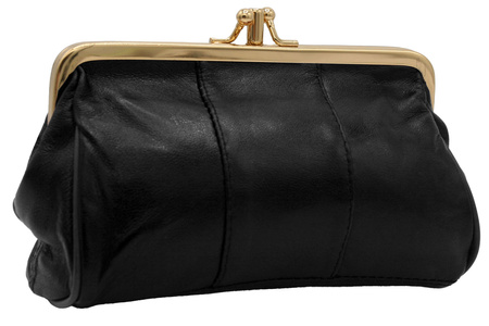 Vintage-style coin purse K09 Black No Logo