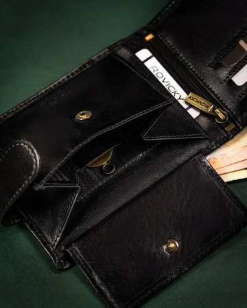 ROVICKY 22319L-VT-RVT Black RFID leather wallet
