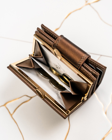 Portfel damski skóra naturalna+PU PTN PS329-HNL Brown