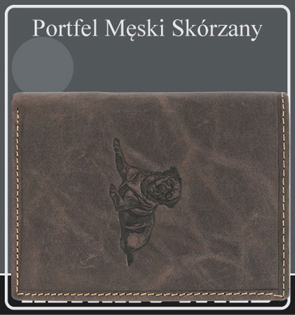 Portfel męski skórzany Blister N4-CHM-DOG-1-BL Brown