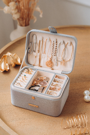 Szkatułka na biżuterię PTN SZK-09 Grey Silver