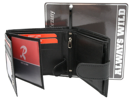 Portfel męski skórzany RM-02L-BDF-BL Black
