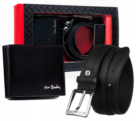 Gift Set: Leather Wallet and Belt with Traditional Buckle - Pierre Cardin ZM-PC14
